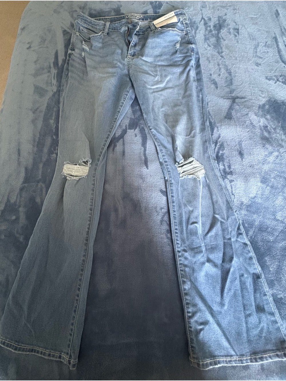 Arizona Jean Company Light Blue Ripped Flare Jeans